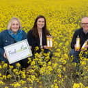 NWRC Foodovation Centre's has announced details of a new Innovate UK-funded Accelerated Knowledge Transfer (AKT) project with award-winning Limavady rapeseed oil company Broighter Gold. Pictured are Stella Graham, NWRC Foodovation Centre manager, Dr Fergal Tuffy, NWRC BSC Technology Innovation manager, Leona Kane, business owner, Broighter Gold Rapeseed Oil and Karen Marran NWRC Foodovation NWRC Technical consultant in Food Technology and announcing the new AKT collaboration