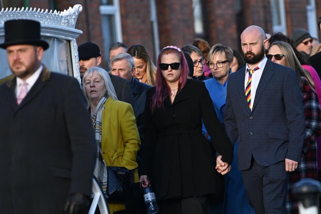Family and Friends during the funeral for 5-year-old  Stella-Lily McCorkindale