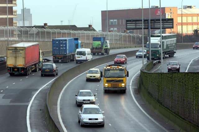 Police arrested a 27 year old man following a road traffic collision which occurred at the Westlink area of Belfast on Friday April 11