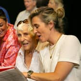 Vicky McClure singing with one of many choirs funded to help those suffering with dementia. Applications for grants will open again on February 13