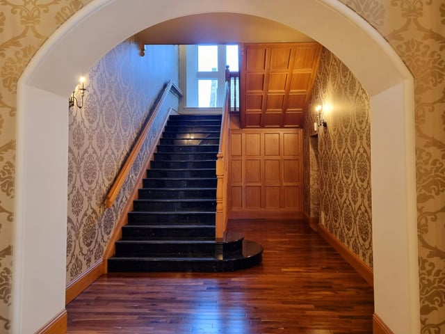 The first floor stairway.