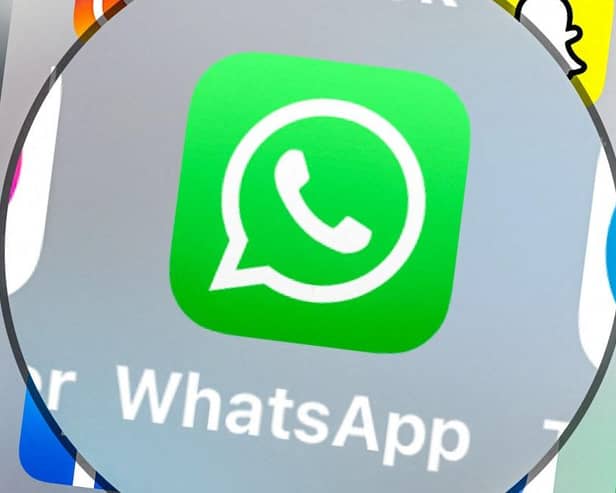 The logo of the mobile messaging software Whatsapp displayed on a tablet