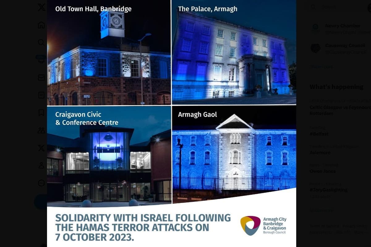 PSNI treating disruption of Israeli solidarity lighting in Armagh as hate crime