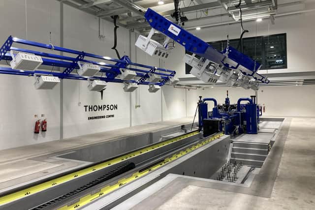 Today saw the official opening of Thompson Aero Seating’s world-class dynamic test facility in Banbridge, County Down. The facility allows engineers to reproduce the dynamic conditions of a full-scale crash event in a controlled environment