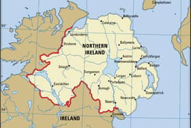 A map of Northern Ireland and surrounding areas