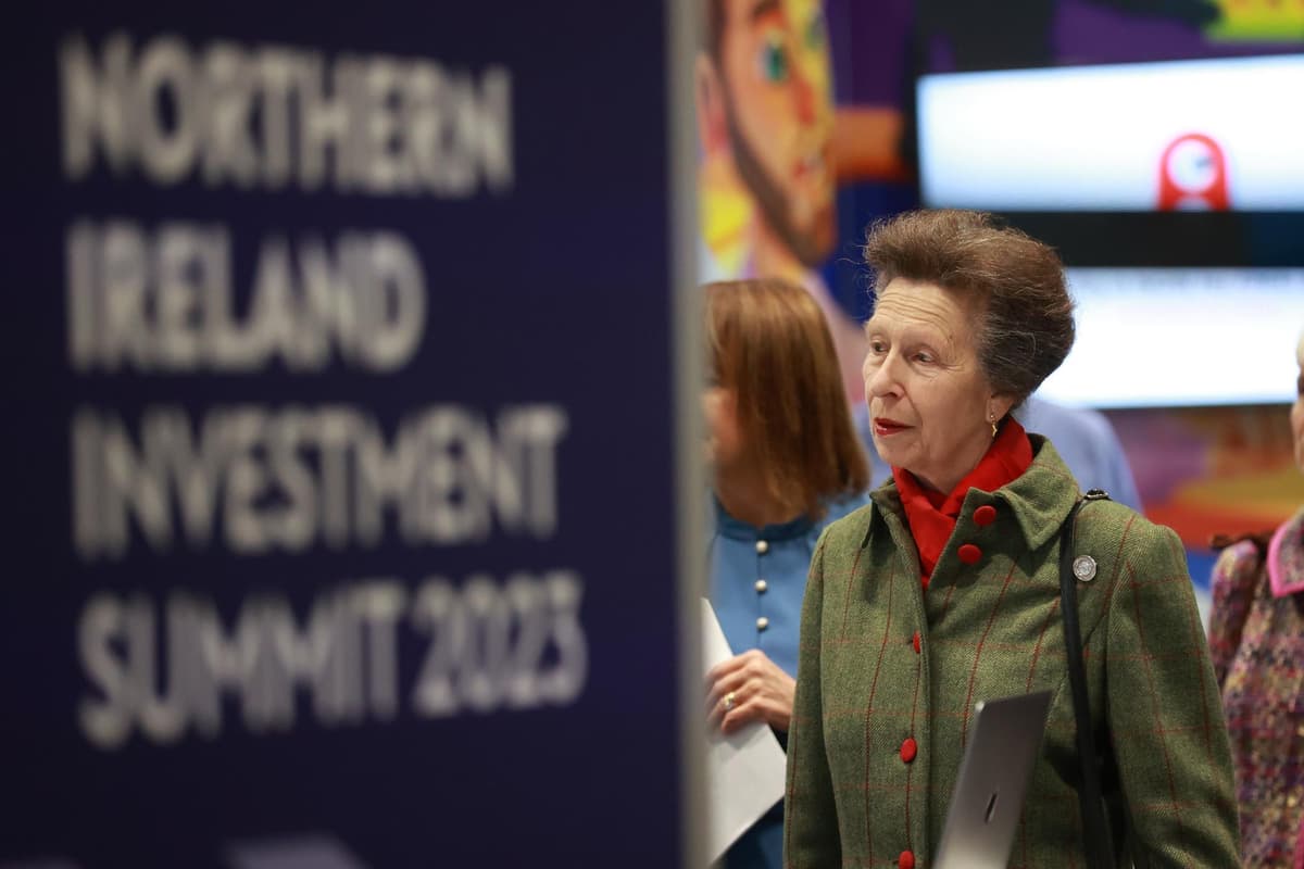 Princess Anne attends second day of Northern Ireland Investment Summit and speaks to directors of Oscar winning film