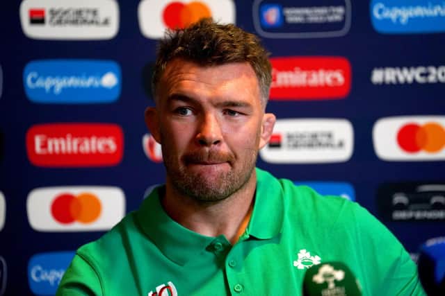Ireland's Peter O'Mahony is set to reach 100 caps when they take on Scotland at the Rugby World Cup. PIC: David Davies/PA