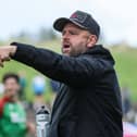 Pacemaker Press 12926 Glentoran v Bangor  Sports Direct Premiership Bangor manager Lee Feeney  during today's game at The Oval, Belfast.  Photo by David Maginnis/Pacemaker Press