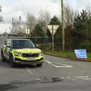 A cordon near to the scene on the Ballynahonemore Road in Armagh, where four people have died in a single-vehicle collision involving a grey Volkswagen Golf at around 2.10am on Sunday