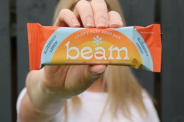Shauna Blair, who founded Beam Snacks in Omagh last year to produce snack bars free from 14 of the leading allergens, gained two awards in Free-from Food Awards
