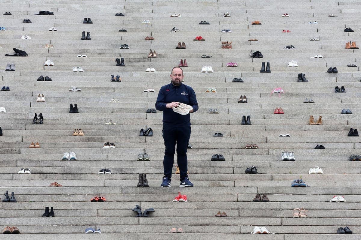 Shoes laid at Stormont as families who have lost loved ones to substance misuse call for more support