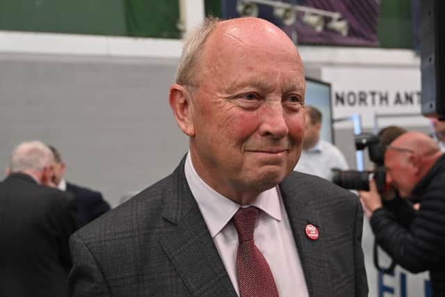TUV leader Jim Allister and Jamie Bryson have fired warning shots over the head of Sir Jeffrey Donaldson over any deal on the NI Protocol, as he prepares to meet DUP members in his annual party conference. Photo by Stephen Hamilton / Press Eye.