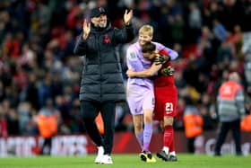 Liverpool manager Jurgen Klopp celebrates at the end of the Carabao Cup victory
