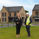 Belfast's Encom Energy  has secured three major contracts to provide Solar Photovoltaic (PV) & Battery Storage solutions for over 1,400 homes in Northern Ireland, worth approximately £10-£12 million.  Pictured are Anna Patterson, Encom Energy with Alan Johnston, development director at Mayfair