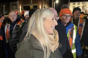 DUP MP Carla Lockhart attending the massive Orange Order parade in Portadown, Co Armagh. Picture date: Saturday October 24, 2026.