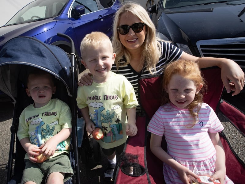 Lindsay Walker with her family enjoying the sunshine at Saturday's Raphoe parade