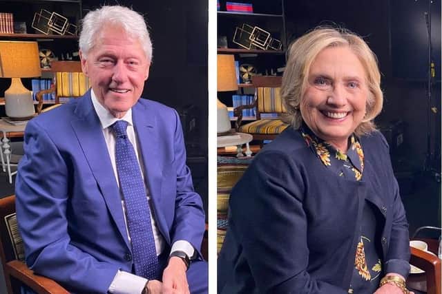 Images of the Clintons taken as part of their RTE broadcast on April 4, 2023