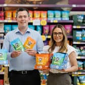 A Tyrone-based snack company is making some noise after bagging a supply deal worth up to £500,000 with Tesco.  Noisy Snacks, founded in 2018, will supply its full range of pulse-based healthy snacks to 688 Tesco Stores across Britain, Northern Ireland, and more than 100 in the Republic of Ireland. Pictured are Neil Hubbard (Noisy Snacks), Michael Crealey (Tesco) and Ellen Irwin (Noisy Snacks)