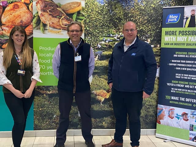 Dr Anne Richmond, head of research and development, Moy Park, Prof Simon Pearson, University of Lincoln and Paul Gardiner, head of process development, Moy Park