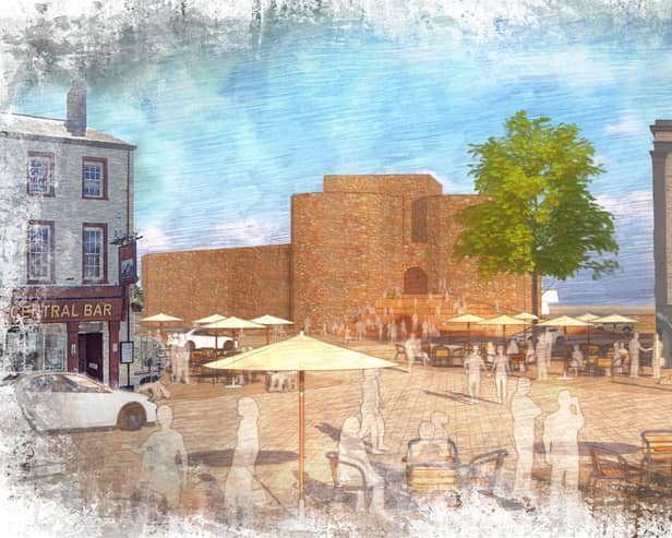 An artists impression of the how the historic town might look once the work is completed. Credit: Mid and East Antrim Borough Council