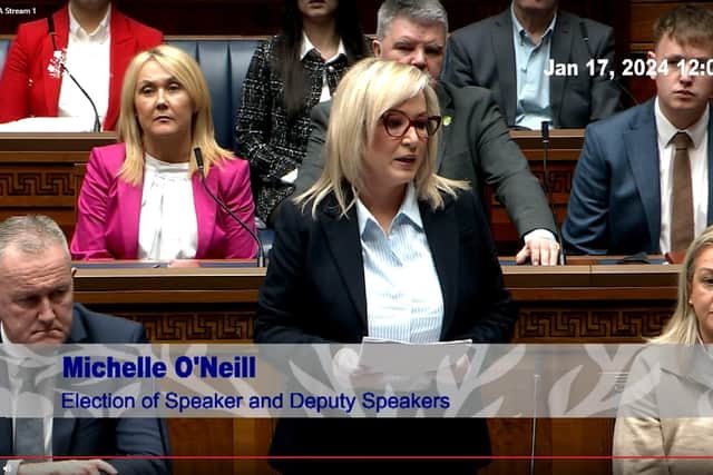 Sinn Fein vice president Michelle O’Neill accused the DUP of refusing to accept a nationalist first minister at Stormont.