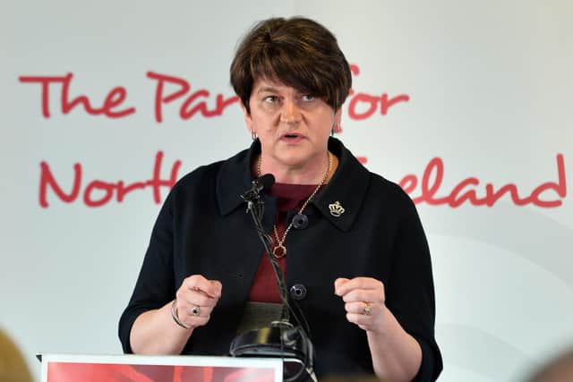 PACEMAKER BELFAST 18/4/2019: DUP Leader Arlene Foster MLA at the DUP local government manifesto launch at the Kingspan Stadium in Belfast