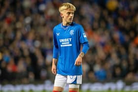 Rangers' Ross McCausland during a UEFA Europa League group stage match between Rangers and Sparta Prague at Ibrox Stadium