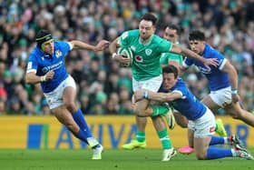 Ireland's Hugo Keenan suffered a knee issue during Sunday’s 36-0 Guinness Six Nations win over Italy