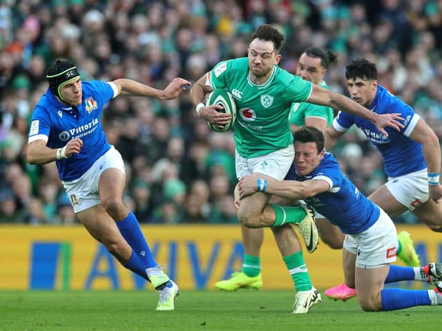 Ireland's Hugo Keenan suffered a knee issue during Sunday’s 36-0 Guinness Six Nations win over Italy