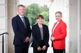 Northern Ireland glass manufacturer and bottler Encirc is investing more than £700,000 over three years in skills development at its Derrylin site. Pictured are Sean Murphy, managing director, Encirc, Economy Minister, Dr Caoimhe Archibald and Gráinne Moody, director of Food and Drink, Invest NI