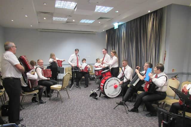 Knockloughrim Accordion Band from Maghera in the Rehearsal Room at 9am.