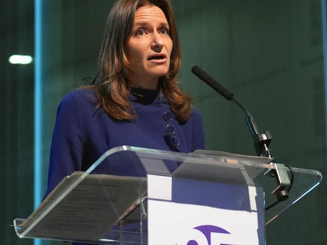 Secretary of State for Culture, Media, and Sport Lucy Frazer at the Society of Editors' conference in London on Tuesday. Like Rishi Sunak and the Lady Chief Justice, Baroness Carr, who also addressed the event, Ms Frazer spoke about the importance of a free press. Photo: Yui Mok/PA Wire
