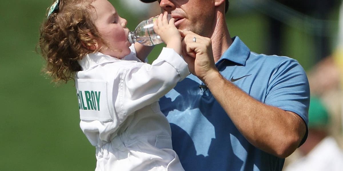 Rory McIlroy all smiles as his baby steals the show on eve of The Masters in Augusta - 10 images