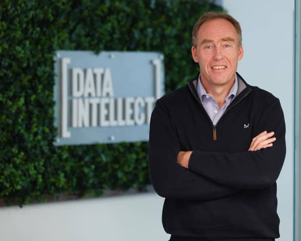Belfast-based global data firm rebrands to Data Intellect with plans to double its size and turnover in the next three years. The new identity for Data Intellect — formerly AquaQ Analytics —marks the company’s ongoing growth internationally and at home. Pictured is Steve Turner, CEO of Data Intellect at the Queen Street offices in Belfast