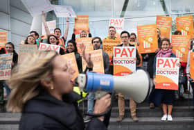 Doctors on the picket line outside University College Hospital, London in September. But while there have been strikes across the UK, the number of days lost to strikes in 2022-23 was 72% higher in Northern Ireland than the Great Britain average