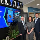 Bank of Ireland is launching a region-wide series of free fraud awareness events as part of its commitment to safeguarding the financial wellbeing of its customers and the wider community. Pictured is Colin Pearson, branch manager, Bangor with Allison Ewing, fraud customer experience manager and William Thompson, head of consumer banking NI