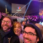 Co Tyrone man Nicky McElhatton, second left,  at the Eurovision semi-final in Stockholm in March