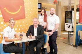 McDonald's Glengormley's ​Andrea Morrison, operations manager, ​Des ​Lamph, franchisee, ​Rosemary Bell, community ​engagement ​officer ​and Chris Turner, franchisee supervisor