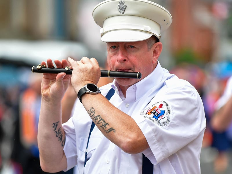 The Twelfth celebrations in Coleraine, hosted by Macosquin District LOL No. 8 parade though the town. Visiting districts to Coleraine include City of Londonderry Grand Orange Lodge; Coleraine District LOL No. 2; and Limavady District LOL No. 6.