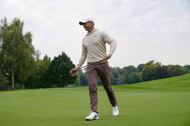 Rory McIlroy on the 15th green during day one of the 2023 Horizon Irish Open at The K Club, County Kildare.