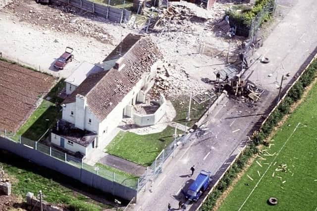 The aftermath of the Loughgall attack in which eight IRA volunteers were killed