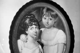 Public domain image of a miniature showing Mary Ann McCracken and her niece Maria