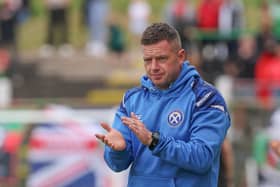 Limavady United manager Paul Owens. (Photo by Desmond Loughery/Pacemaker Press)