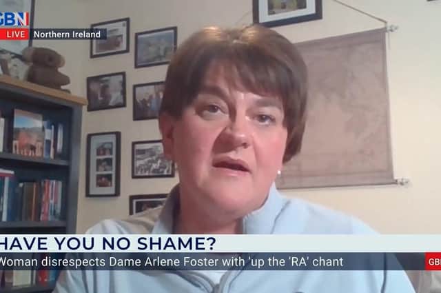 Dame Arlene Foster speaking about the selfie incident on GB News