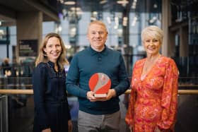 Lorraine Acheson, managing director at Women in Business, Ian Bailey, sales manager at Virgin Media O2 Business and event host Pamela Ballantine.