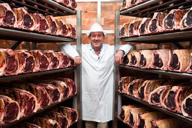 Peter Hannan pictured in one of the Himalayan salt chambers at Hannan Meats in Moira. The salt chambers dry-age the meat and ensure tender and succulent steaks and other cuts