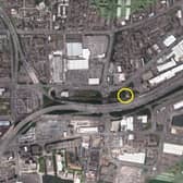 Aerial view of York Street Interchange area (with York Street Train Station highlighted in yellow to help you get your bearings)