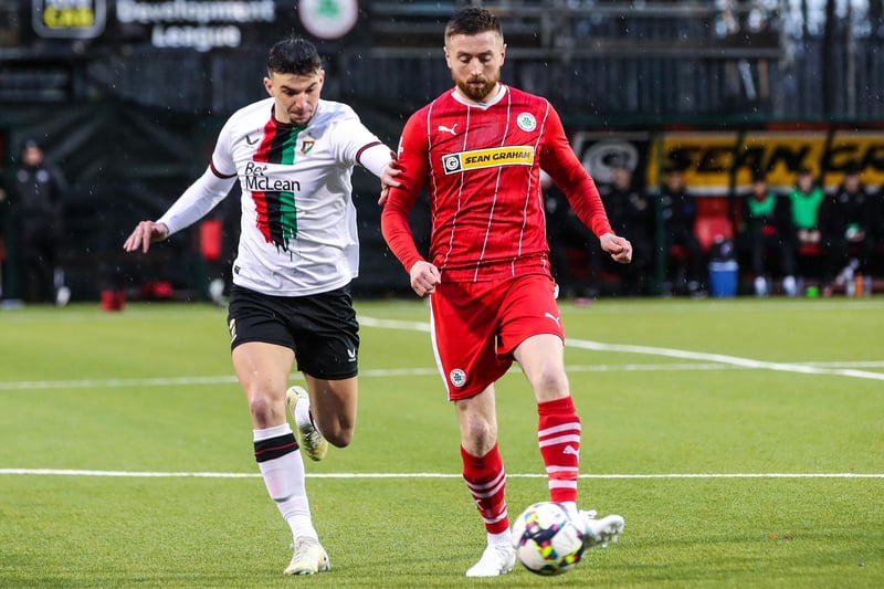 Edging out teammate Rory Hale by 0.03 average match rating points, midfielder Ronan Doherty is Cliftonville's best performer this season according to Sofascore. In 23 appearances, he has assisted eight goals and scored once while averaging almost 50 passes per game