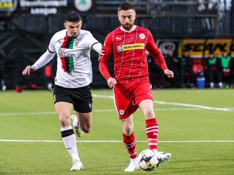 Edging out teammate Rory Hale by 0.03 average match rating points, midfielder Ronan Doherty is Cliftonville's best performer this season according to Sofascore. In 23 appearances, he has assisted eight goals and scored once while averaging almost 50 passes per game