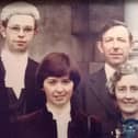 Edgar Graham, on the day he was called to the bar, left, with his sister Anne centre and father Norman and mother Anna. Picture taken around 1980 but exact date unknown. Anne recalls: "I remember worrying about whether Edgar’s coffin would have to be closed and whether my mother could survive the horror if so. Thankfully his face was undamaged. The gunman shot Edgar in the back of the head at close range"